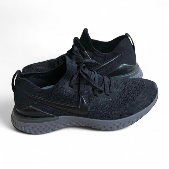 Nike Epic React Flyknit 2 Men's Size 7 Running Shoes Black Gray - Picture 2 of 11